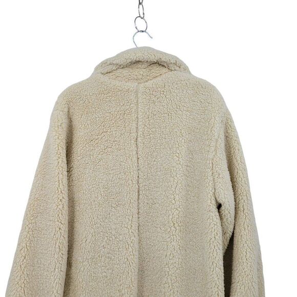 Free People Tessa Teddy Coat M Cream Faux Fur Longline Duster Glam OB1064886 - Picture 11 of 14